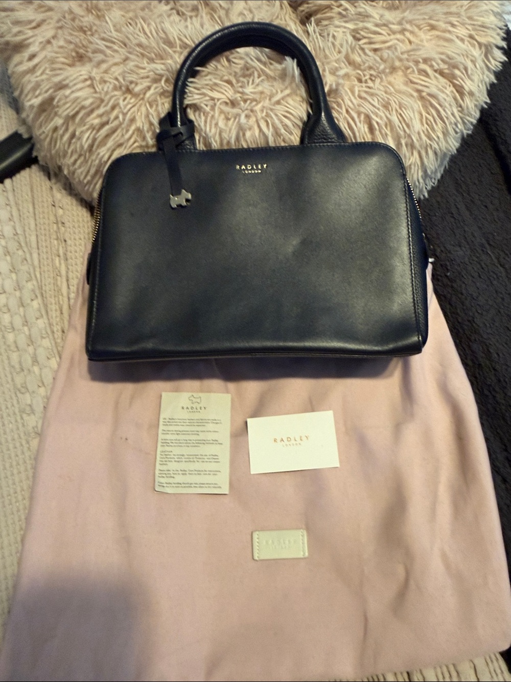 RADLEY LONDON Black Leather Structured Satchel